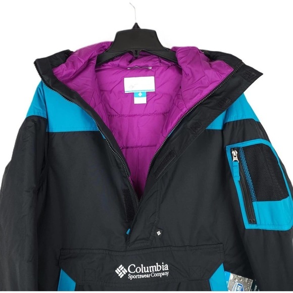 Columbia Men's Challenger 1/2 Zip Pullover Jacket Black/Fjord Blue Small NWT - Picture 3 of 7